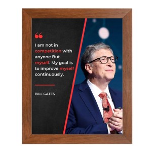 Bill Gates & His Famous Quote Photo Frame - Brown Frame, Perfect for Office & Wall Decoration, Ideal Gift Bill Gates & His Famous Quote Photo Frame - Brown Frame, Perfect for Office & Wall Decoration, Ideal Gift