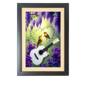 Two cute birds are playing a guiter Black Photo Frame Funny Animal and Bird Cartoon Art Two cute birds are playing a guiter Black Photo Frame Funny Animal and Bird Cartoon Art