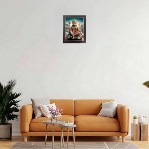 Hitech Sales Shri Mahabali Hanumanji Photo Frame for Pooja Room, Temple Decor, Home Decoration and Gift (Wall and Tabletop, Rectangular, Polystyrene Frame, Printed Photo, 24 x 29 cm, Black)