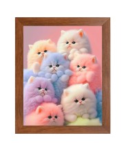 AI Funny Cute Cat Art Picture for Kids - 10x14 inches, Brown Color - Perfect Wall Decor for Children's Room