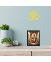 Hitech Sales Beautiful Lord Krishna Picture Photo Polystyrene Frame for Pooja Room, Temple, Home Decoration, Gift (Wall and Tabletop, Printed Photo, Black, 7.12 x 9.12 inches)