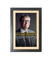 Bill Gates & His Famous Quote Photo Frame - Brown Frame, 11x15 Inches, Perfect for Office & Wall Decoration, Ideal Gift