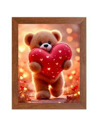 AI Funny Teddy bear Art Picture for Kids - 10x14 inches, Brown Color - Perfect Wall Decor for Children's Room