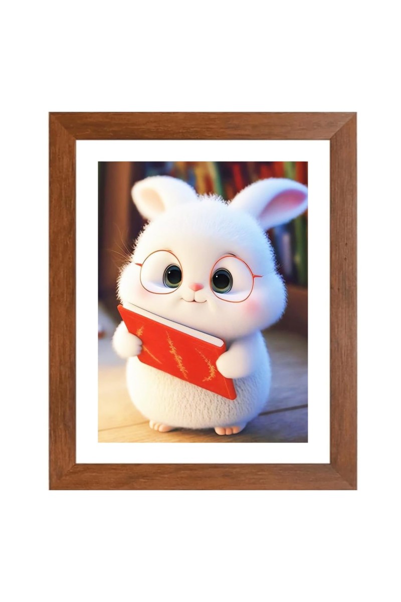 AI Funny Cute Cat Art Picture for Kids - 10x14 inches, Brown Color - Perfect Wall Decor for Children's Room