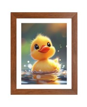 AI Funny Cute Duck Art Picture for Kids - 12x16 inches, Brown Color - Perfect Wall Decor for Children's Room