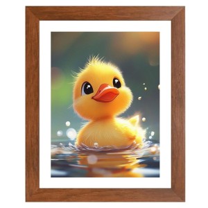 AI Funny Cute Duck Art Picture for Kids - 12x16 inches, Brown Color - Perfect Wall Decor for Children's Room