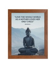Buddha & His Famous Quote Photo Frame - Brown Frame, Perfect for Office & Wall Decoration, Ideal Gift