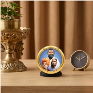 Sri Ramakrishna, Swami Vivekananda & Sarada Devi Gold Plated Metallic Photo Frame for Car Dashboard & Table Decor Glossy Finish | Compact & Elegant Design Study Desk, Puja Room, Home Temple & Office Decor Sri Ramakrishna, Swami Vivekananda & Sarada Devi Gold Plated Metallic Photo Frame for Car Dashboard & Table Decor Glossy Finish | Compact & Elegant Design Study Desk, Puja Room, Home Temple & Office Decor