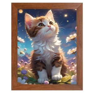 AI Funny Cute Cat Art Picture for Kids - 12x16 inches, Brown Color - Perfect Wall Decor for Children's Room AI Funny Cute Cat Art Picture for Kids - 12x16 inches, Brown Color - Perfect Wall Decor for Children's Room