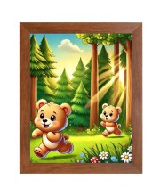 AI Funny Brown Bear Art Picture for Kids - 10x14 inches, Brown Color - Perfect Wall Decor for Children's Room AI Funny Brown Bear Art Picture for Kids - 10x14 inches, Brown Color - Perfect Wall Decor for Children's Room