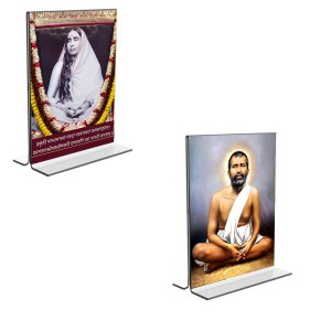 Car Desk/Table Top Sri Ramakrishna Paramhansa & Sarada Maa Acrylic T-Style Photo Stand - 2.5x3.5 Inches, Compact and Stylish Spiritual Display, easily change 2 photos (Pack of 1) Car Desk/Table Top Sri Ramakrishna Paramhansa & Sarada Maa Acrylic T-Style Photo Stand - 2.5x3.5 Inches, Compact and Stylish Spiritual Display, easily change 2 photos (Pack of 1)