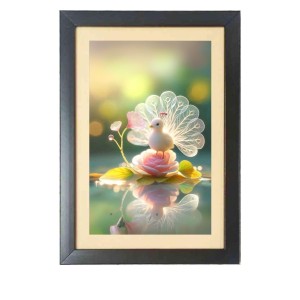 The cute cartoon baby bird Black Photo Frame Funny Animal and Bird Cartoon Art