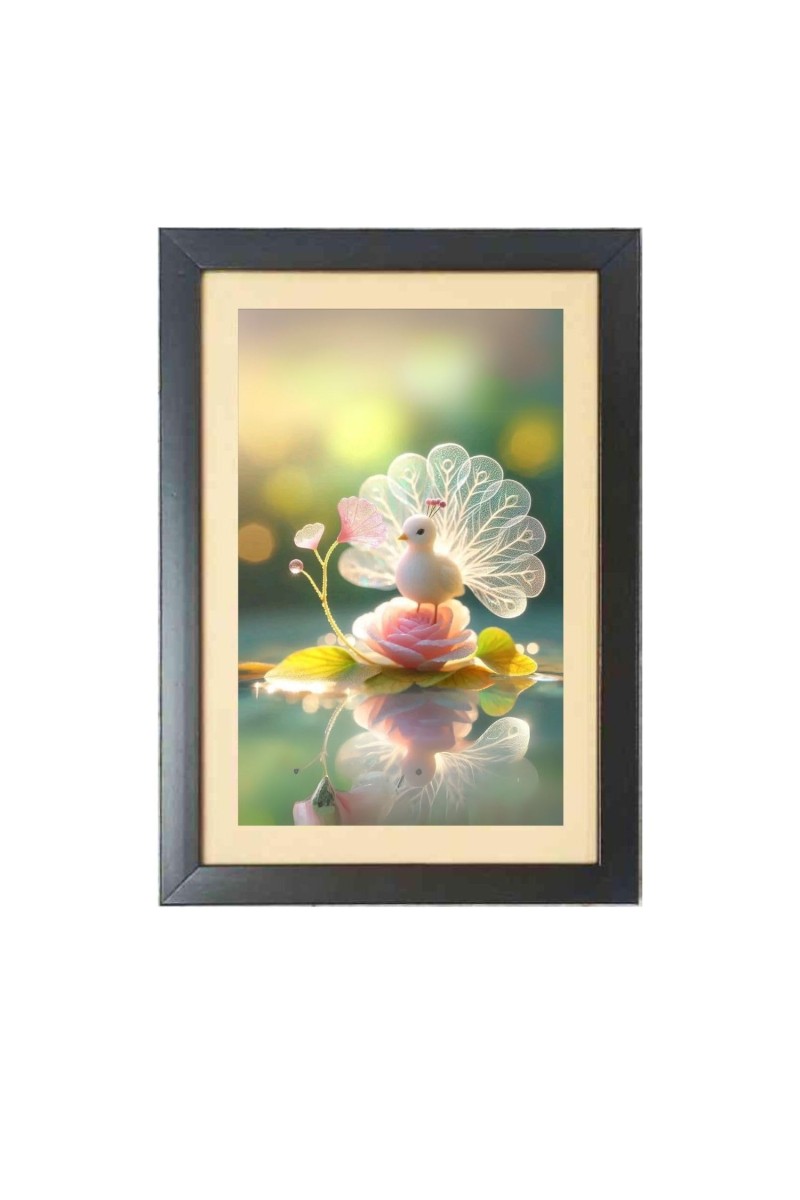 The cute cartoon baby bird Black Photo Frame Funny Animal and Bird Cartoon Art