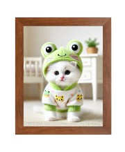 AI Funny Cute Cat Art Picture for Kids - 10x14 inches, Brown Color - Perfect Wall Decor for Children's Room AI Funny Cute Cat Art Picture for Kids - 10x14 inches, Brown Color - Perfect Wall Decor for Children's Room