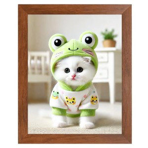 AI Funny Cute Cat Art Picture for Kids - 10x14 inches, Brown Color - Perfect Wall Decor for Children's Room AI Funny Cute Cat Art Picture for Kids - 10x14 inches, Brown Color - Perfect Wall Decor for Children's Room