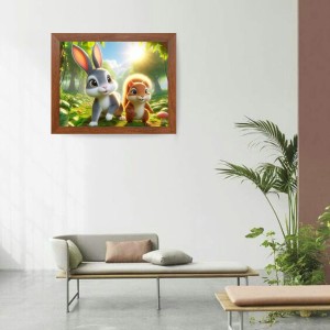AI Funny Cute Squirrel Art Picture for Kids - 10x14 inches, Brown Color - Perfect Wall Decor for Children's Room
