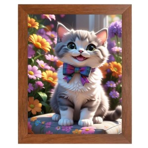 AI Funny Cute Kitty Cat Art Picture for Kids - 10x14 inches, Brown Color - Perfect Wall Decor for Children's Room AI Funny Cute Kitty Cat Art Picture for Kids - 10x14 inches, Brown Color - Perfect Wall Decor for Children's Room