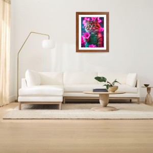 AI Funny Cute Cat Art Picture for Kids - 10x14 inches, Brown Color - Perfect Wall Decor for Children's Room