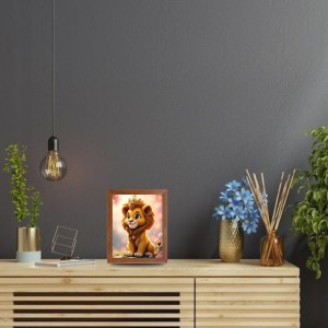AI Funny Cute Lion Art Picture for Kids - 10x14 inches, Brown Color - Perfect Wall Decor for Children's Room AI Funny Cute Lion Art Picture for Kids - 10x14 inches, Brown Color - Perfect Wall Decor for Children's Room