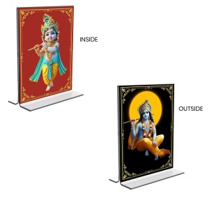 Lord Krishna Acrylic T-Style Photo Stand - 11x13 Inches, Compact and Stylish Spiritual Display, easily change 2 photos (Pack of 1) Lord Krishna Acrylic T-Style Photo Stand - 11x13 Inches, Compact and Stylish Spiritual Display, easily change 2 photos (Pack of 1)
