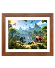 AI Funny Dinosaurs Art Picture for Kids - 16x20 inches, Brown Color - Perfect Wall Decor for Children's Room AI Funny Dinosaurs Art Picture for Kids - 16x20 inches, Brown Color - Perfect Wall Decor for Children's Room
