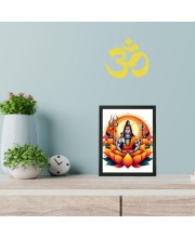 Hitech Sales Lord Shiva Polystyrene Photo Frame for Pooja Room, Temple Decor, Home Decoration and Gifting (Wall and Tabletop, Rectangular, Printed Photo, 7.12 x 9.12 inches Frame, Black)