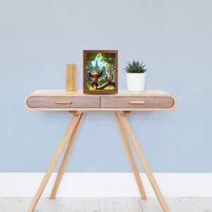 AI Funny Monkey and Owl Art Picture for Kids - 10x14 inches, Brown Color - Perfect Wall Decor for Children's Room AI Funny Monkey and Owl Art Picture for Kids - 10x14 inches, Brown Color - Perfect Wall Decor for Children's Room