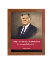 Shree Ratan Naval Tata & Famous Quote Brown Frame, 12x16InchesInspirational Wall Art for Office, Home DecorIdeal Spiritual Gift