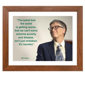 Bill Gates & His Famous Quote Photo Frame - Brown Frame, Perfect for Office & Wall Decoration, Ideal Gift