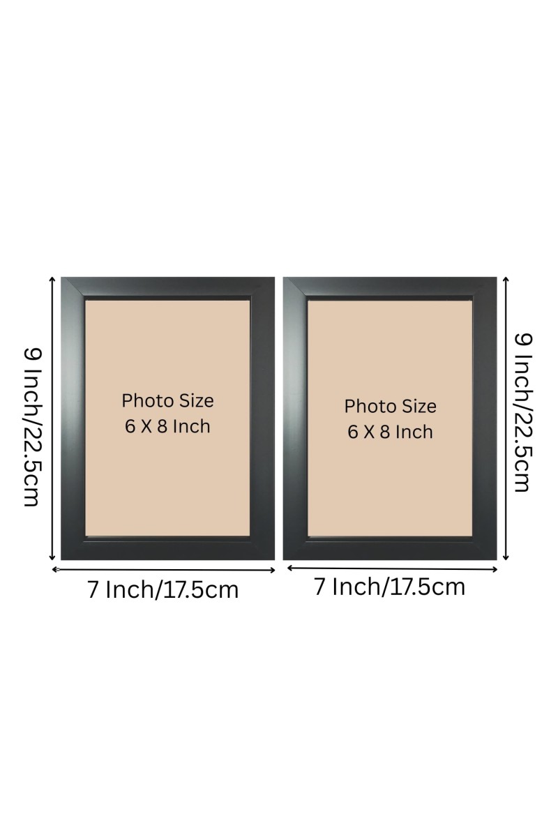 Set of 2 Black Photo Frames for Wall & Table Décor – Modern Minimalist Empty Picture Frames for Home & Office, Display Portrait or Landscape Orientation. (2, Medium)