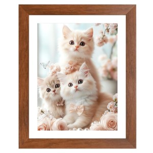 AI Funny Cute Cat Art Picture for Kids - 10x14 inches, Brown Color - Perfect Wall Decor for Children's Room