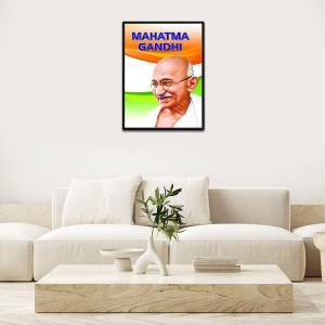 Mahatma Gandhi Laminated Photo - 5x7 Inches, Divine Blessings for Home & Office and Temple Decoration