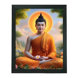 Hitech Sales Lord Gautama Buddha Polystyrene Photo Frame for Pooja Room, Temple Decor, Home Decoration and Gifting (Wall and Tabletop, Rectangular, Printed Photo, 7.12 x 9.12 inches Frame, Black) Hitech Sales Lord Gautama Buddha Polystyrene Photo Frame for Pooja Room, Temple Decor, Home Decoration and Gifting (Wall and Tabletop, Rectangular, Printed Photo, 7.12 x 9.12 inches Frame, Black)