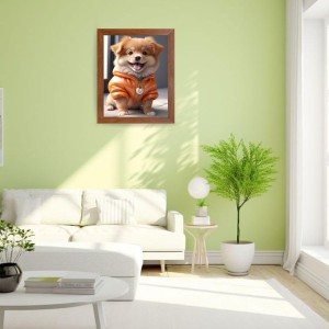 AI Funny Cute Dog Art Picture for Kids - 18x22 inches, Brown Color - Perfect Wall Decor for Children's Room
