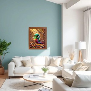 AI Funny Cute Bird Art Picture for Kids - 16x20 inches, Brown Color - Perfect Wall Decor for Children's Room AI Funny Cute Bird Art Picture for Kids - 16x20 inches, Brown Color - Perfect Wall Decor for Children's Room
