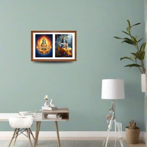 Agni deva and sri krishna Photo Frame - 17x21Inches - Spiritual Artwork for Home Decor, Puja Room and Office Decoration Agni deva and sri krishna Photo Frame - 17x21Inches - Spiritual Artwork for Home Decor, Puja Room and Office Decoration
