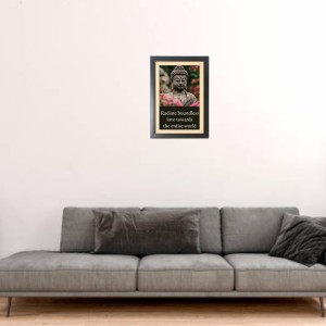 Buddha & His Famous Quote Photo Frame - Brown Frame, 11x15 Inches, Perfect for Office & Wall Decoration, Ideal Gift