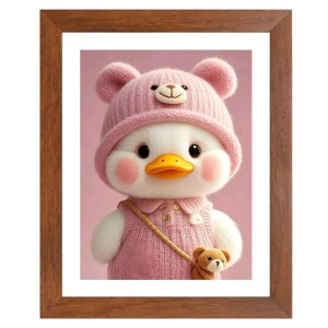 AI Funny Cute Duck Art Picture for Kids - 10x14 inches, Brown Color - Perfect Wall Decor for Children's Room