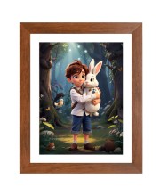 AI Funny Boy With Squirrel Art Picture for Kids - 10x14 inches, Brown Color - Perfect Wall Decor for Children's Room AI Funny Boy With Squirrel Art Picture for Kids - 10x14 inches, Brown Color - Perfect Wall Decor for Children's Room