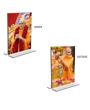 Swaminarayan Acrylic T-Style Photo Stand - 11x13 Inches, Compact and Stylish Spiritual Display, easily change 2 photos (Pack of 1)