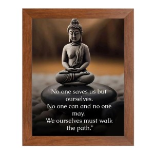 Buddha & Famous Quote Brown Frame, 10x14InchesInspirational Wall Art for Office, Home DecorIdeal Spiritual Gift