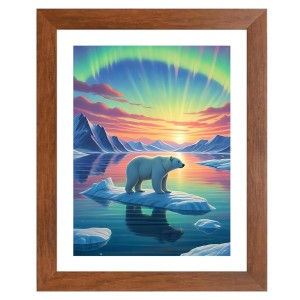 AI Funny Polar bear Art Picture for Kids - 10x14 inches, Brown Color - Perfect Wall Decor for Children's Room