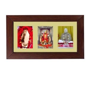 Sri Maa Sharada, Sri kali and Sri Ramkrishna Color Photo Frame - 5x7 Inch, Elegant Religious Home & Temple Decor