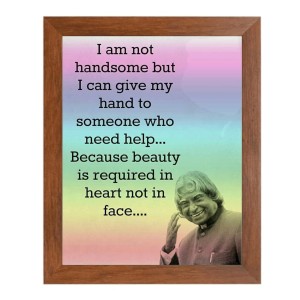 A P J Abdul Kalam & Famous Quote Brown Frame, 10x14InchesInspirational Wall Art for Office, Home DecorIdeal Spiritual Gift