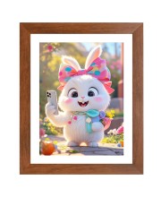AI Funny Cute Cat Art Picture for Kids - 10x14 inches, Brown Color - Perfect Wall Decor for Children's Room