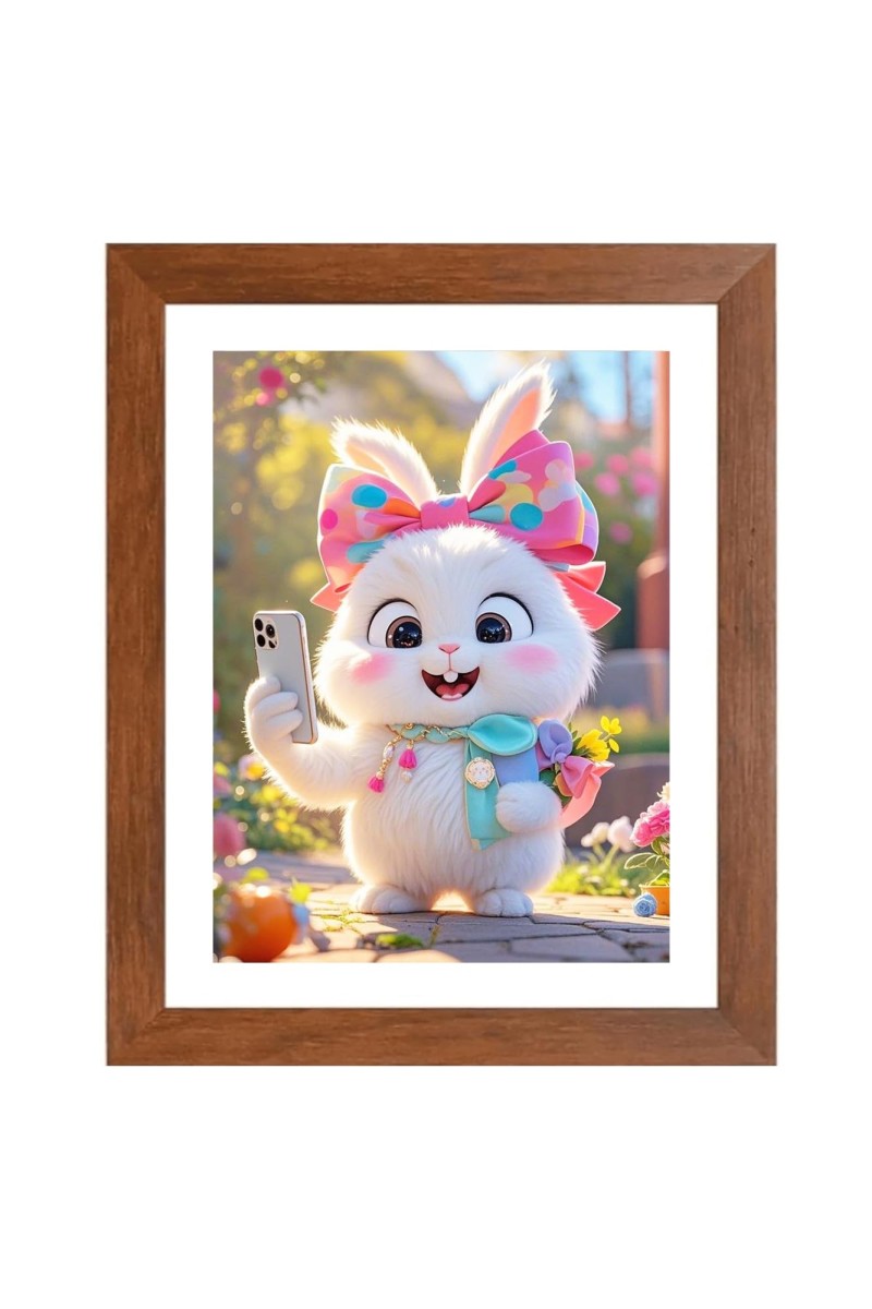 AI Funny Cute Cat Art Picture for Kids - 10x14 inches, Brown Color - Perfect Wall Decor for Children's Room