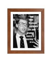 Bill Gates & His Famous Quote Photo Frame - Brown Frame, Perfect for Office & Wall Decoration, Ideal Gift