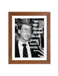 Bill Gates & Famous Quote Brown Frame, 14x18InchesInspirational Wall Art for Office, Home DecorIdeal Spiritual Gift