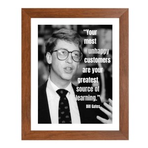 Bill Gates & Famous Quote Brown Frame, 14x18InchesInspirational Wall Art for Office, Home DecorIdeal Spiritual Gift