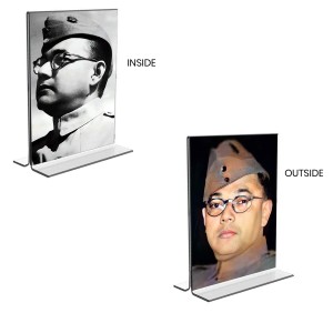 Netaji Subhas Chandra Bose Acrylic T-Style Photo Stand - 11x13 Inches, Compact and Stylish Spiritual Display, easily change 2 photos (Pack of 1) Netaji Subhas Chandra Bose Acrylic T-Style Photo Stand - 11x13 Inches, Compact and Stylish Spiritual Display, easily change 2 photos (Pack of 1)